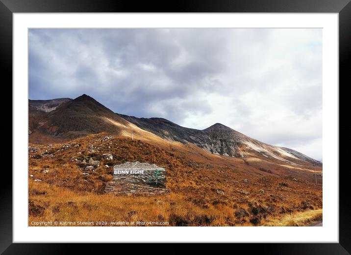 Beinn Eighe in Autumn colours.  Framed Mounted Print by Katrina Stewart