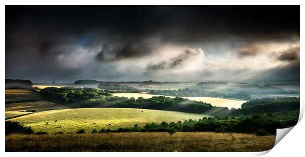Rural landscape stormy daybreak Print by Simon Bratt LRPS