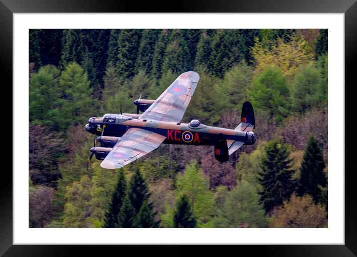 Lancaster 70th Anniversary Flypast Framed Mounted Print by Oxon Images