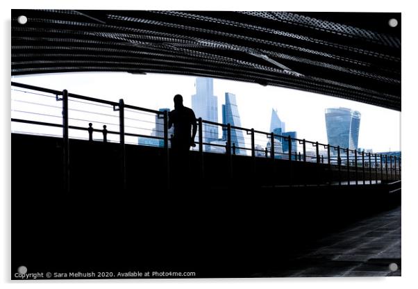 Man under the bridge Acrylic by Sara Melhuish