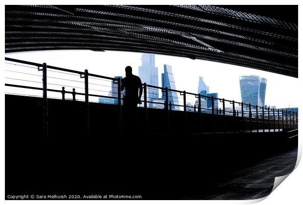 Man under the bridge Print by Sara Melhuish