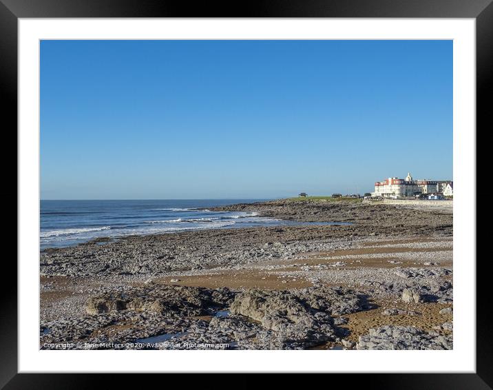 Porthcawl Town Beach Framed Mounted Print by Jane Metters