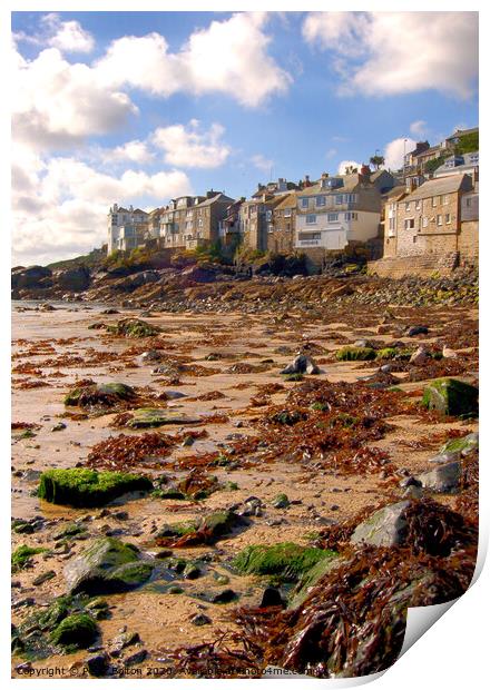 'Harbour Beach' St. Ives, Cornwall, UK Print by Peter Bolton