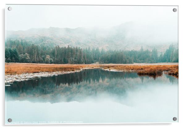 Harrop Tarn in the Mist Acrylic by Jonny Gios
