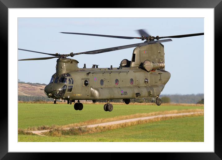 RAF Chinook on Salisbury Plain Framed Mounted Print by Oxon Images
