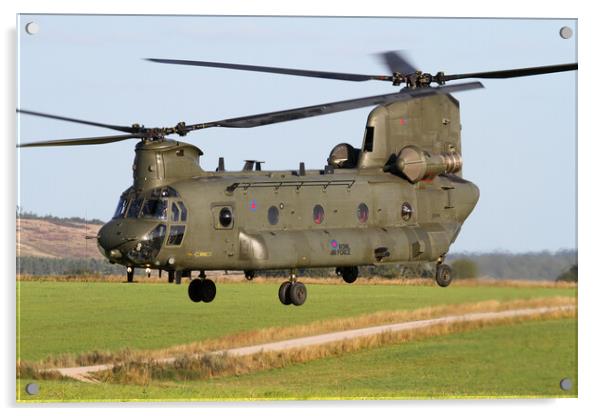 RAF Chinook on Salisbury Plain Acrylic by Oxon Images