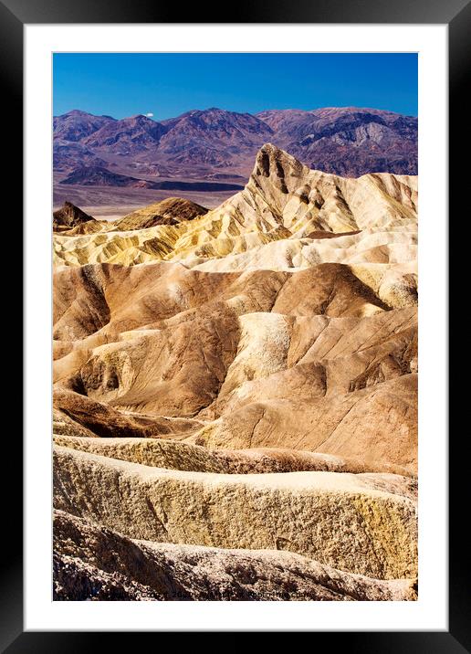 A canyon with Death Valley National Park in the background Framed Mounted Print by Ashley Cooper