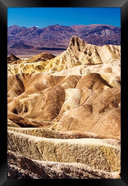 A canyon with Death Valley National Park in the background Framed Print by Ashley Cooper