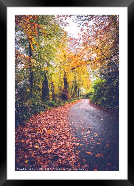 Autumn Lane Framed Mounted Print by Jonny Gios