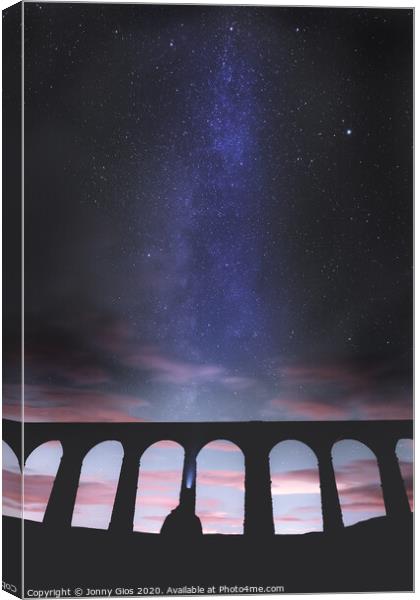 Ribblehead viaduct Milky Way  Canvas Print by Jonny Gios