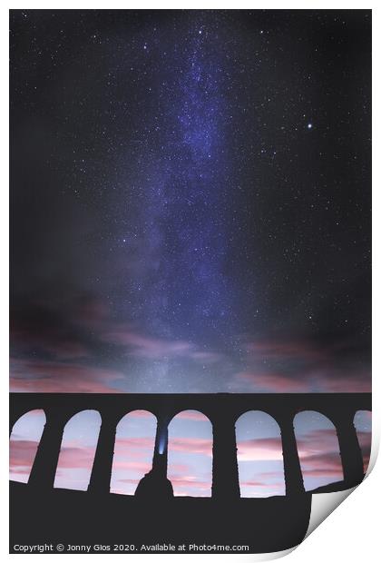 Ribblehead viaduct Milky Way  Print by Jonny Gios