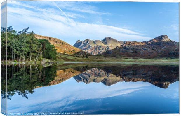 Blea Tarn with the Langdale Pikes Canvas Print by Jonny Gios