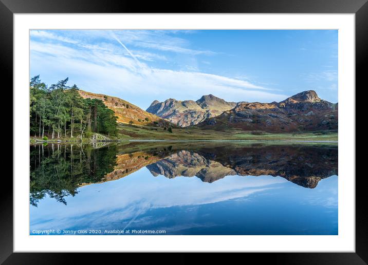 Blea Tarn with the Langdale Pikes Framed Mounted Print by Jonny Gios