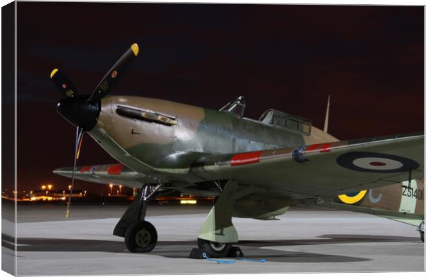 Hawker Hurricane at Night Canvas Print by Oxon Images