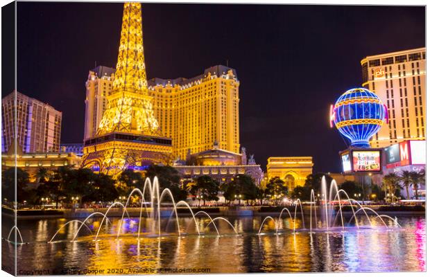 Bellagio fountain  Canvas Print by Ashley Cooper