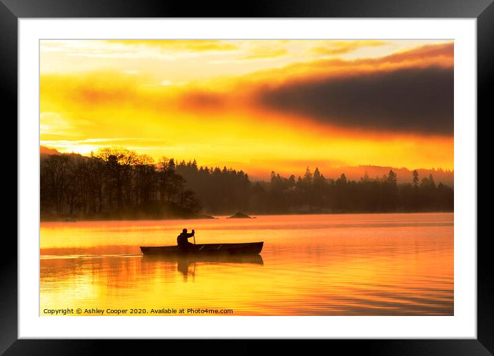 The paddler Framed Mounted Print by Ashley Cooper