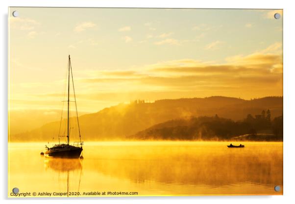 Lake dawn. Acrylic by Ashley Cooper