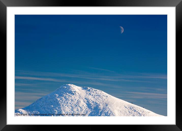 Moon mountain Framed Mounted Print by Ashley Cooper