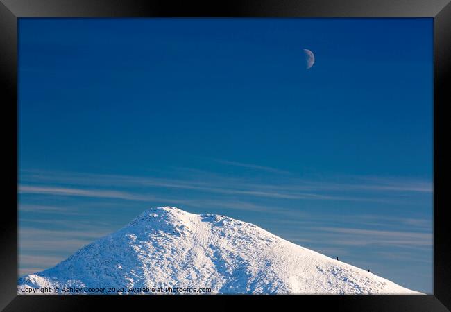 Moon mountain Framed Print by Ashley Cooper