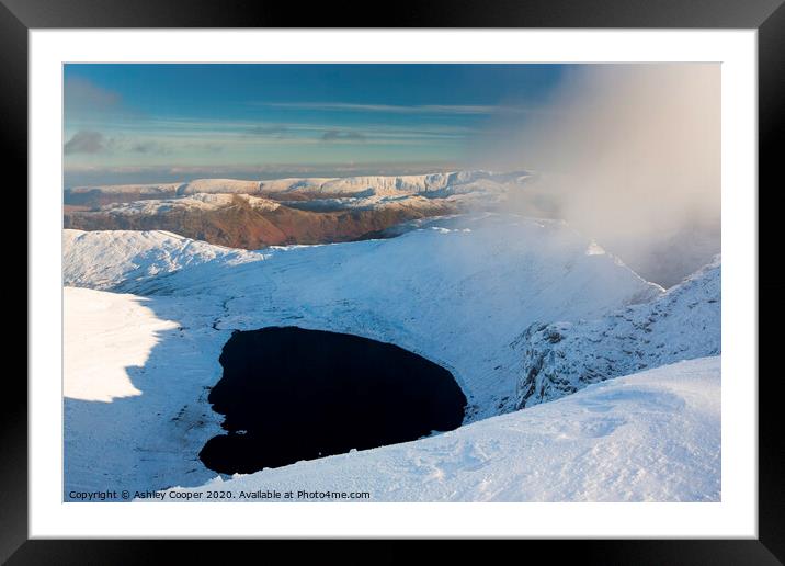 Striding Edge Framed Mounted Print by Ashley Cooper
