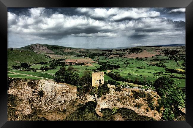 Peveril Castle And Mam Tor. Hope Valley. Framed Print by Darren Burroughs