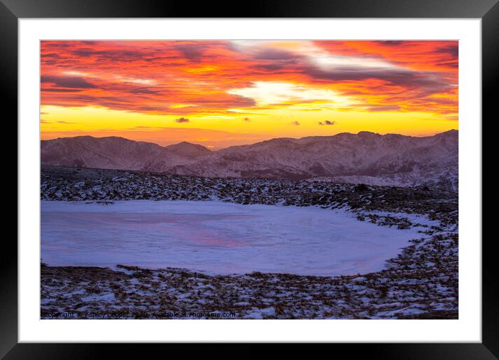 Frozen tarn. Framed Mounted Print by Ashley Cooper