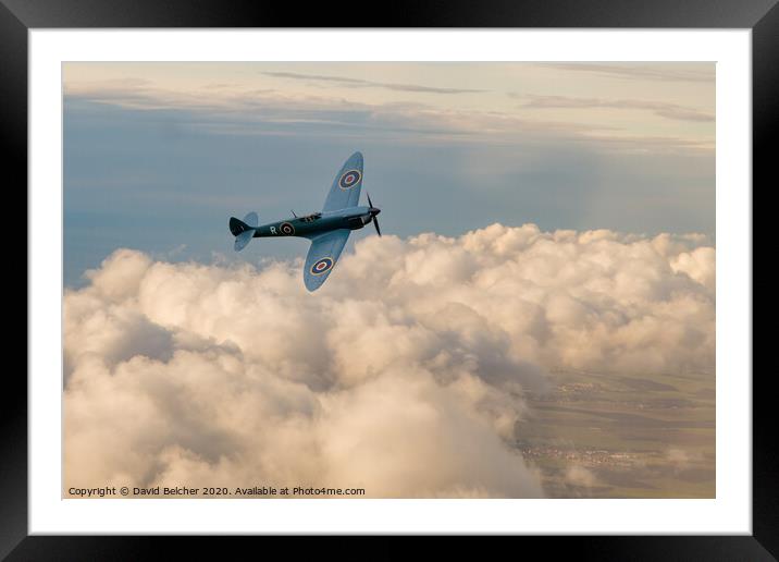 Supermarine Spitfire PR. Framed Mounted Print by David Belcher
