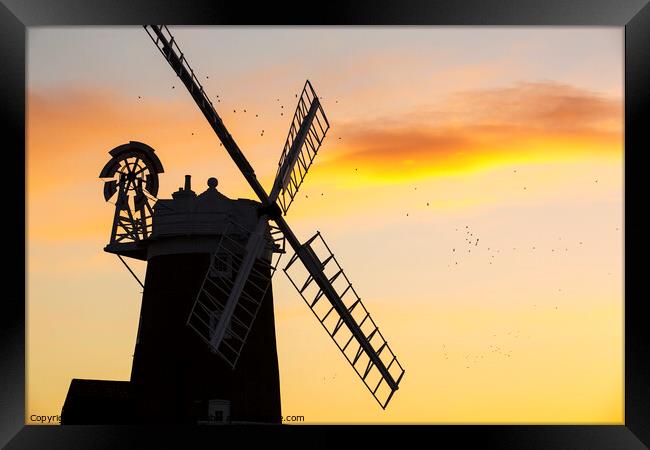 Cley mill sunset. Framed Print by Ashley Cooper