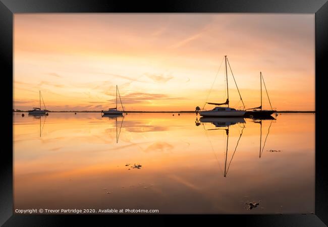 Boats at Dawn Framed Print by Trevor Partridge