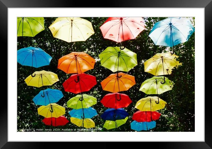 Umbrellas in the Sunshine  Framed Mounted Print by Helen Jones