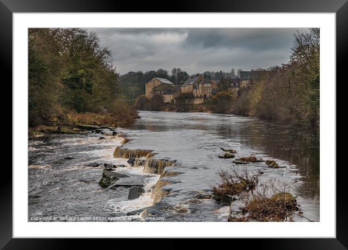 The River Tees from Demesnes Mill Barnard Castle Framed Mounted Print by Richard Laidler
