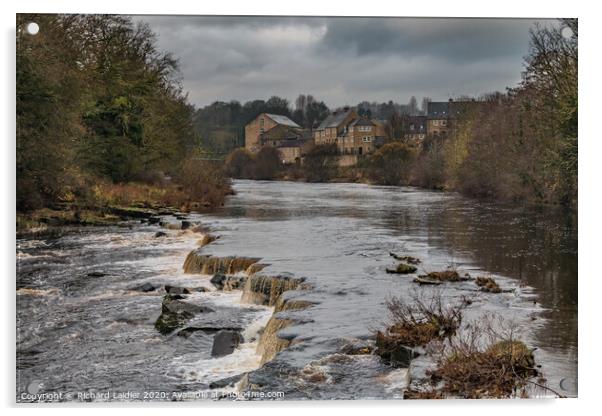 The River Tees from Demesnes Mill Barnard Castle Acrylic by Richard Laidler