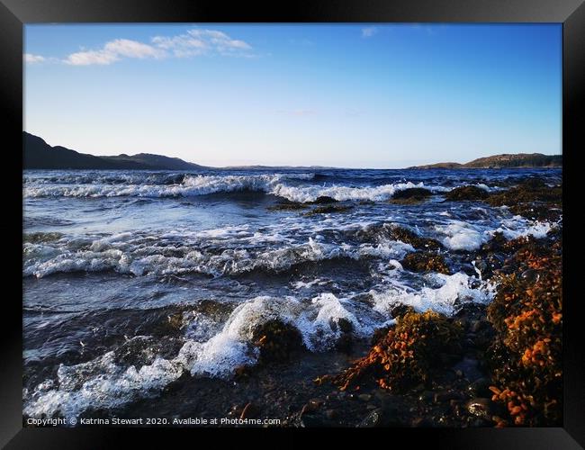 Waves on Loch Ewe Framed Print by Katrina Stewart