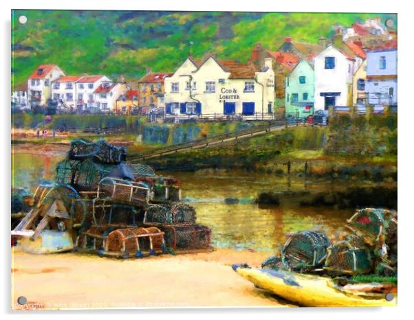 Staithes, North Yorkshire, Hybrid Picture  Acrylic by John Gibson