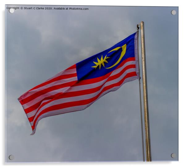 Malaysian flag Acrylic by Stuart C Clarke
