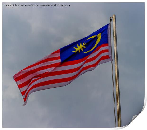 Malaysian flag Print by Stuart C Clarke