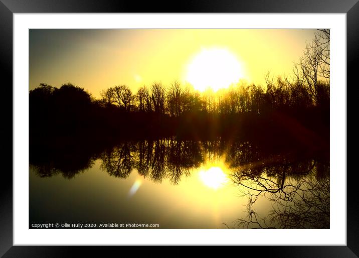 Sunset Lake Framed Mounted Print by Ollie Hully