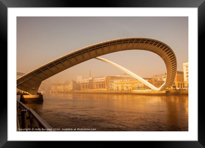Gateshead Millennium Bridge,  Framed Mounted Print by Holly Burgess