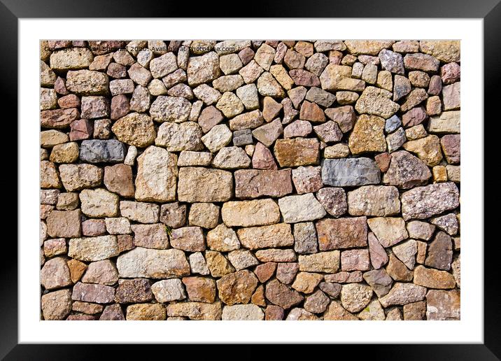 Dry Stone Wall Textures Framed Mounted Print by Pearl Bucknall
