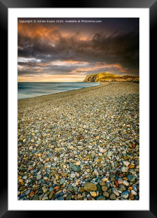 Llandudno North Shore And Little Orme Wales Framed Mounted Print by Adrian Evans