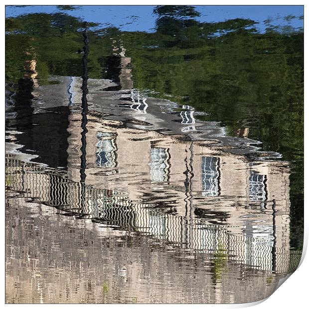 Reflection of Matlock Bath in the River Derwent, D Print by Dave Turner