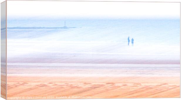 Seaside Stroll Canvas Print by Clare Edmonds