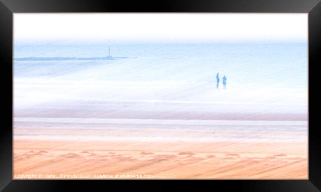 Seaside Stroll Framed Print by Clare Edmonds