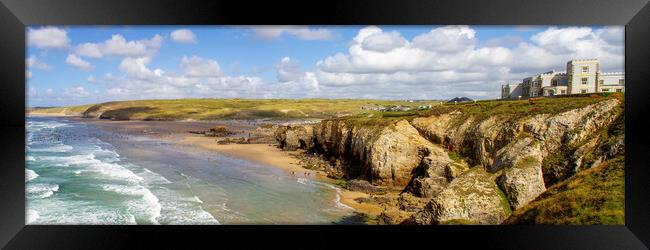 Perranporth Panoramic Framed Print by Oxon Images