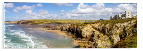 Perranporth Panoramic Acrylic by Oxon Images
