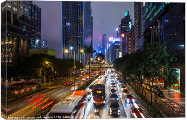 Hong Kong downtown at night  Canvas Print by Sergio Delle Vedove