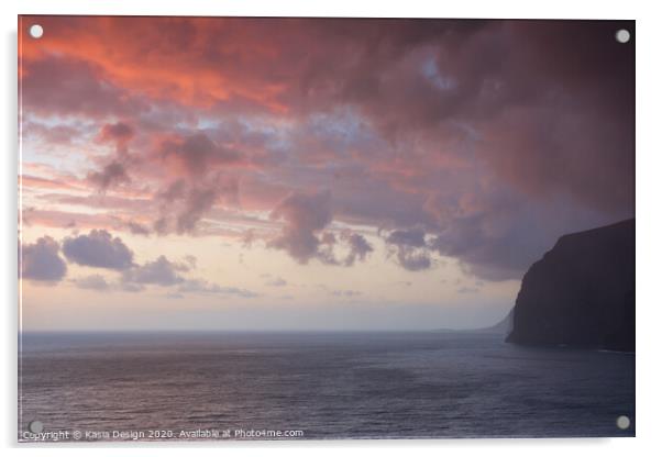 Soft Sunset Hues at Los Gigantes Cliffs Acrylic by Kasia Design