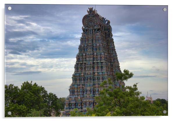 Panoramic shot of the Sri Meenakshi temple, Madurai, Tamil Nadu, India Acrylic by Arpan Bhatia