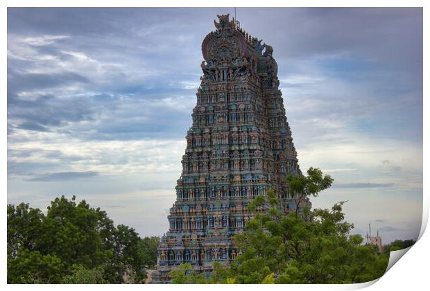Panoramic shot of the Sri Meenakshi temple, Madurai, Tamil Nadu, India Print by Arpan Bhatia
