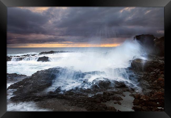 Salt Spray Sunset Framed Print by Mike Dawson